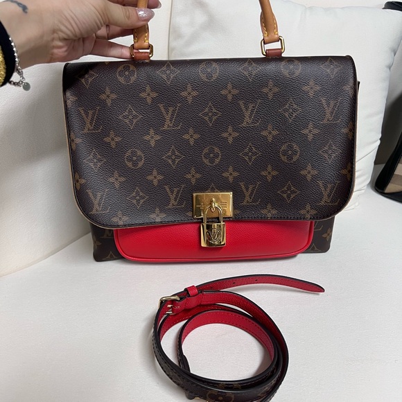 Louis Vuitton Red and Black Bag with Gold Lock - Picture 1 of 12